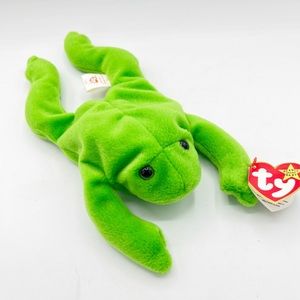 Vintage 1993 Ty Legs the Frog, Beanie Babies Collection Plush Frog (with tags)
